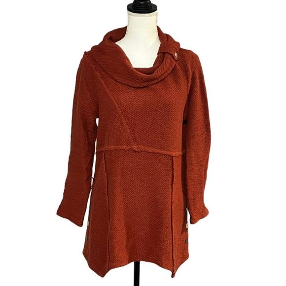 Soft Surroundings Sweaters - Soft Surroundings size M rust colored cowl with side button detail VGUC